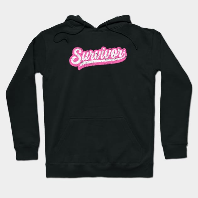 Breast Cancer Survivor - Retro Grunge Style Hoodie by jpmariano